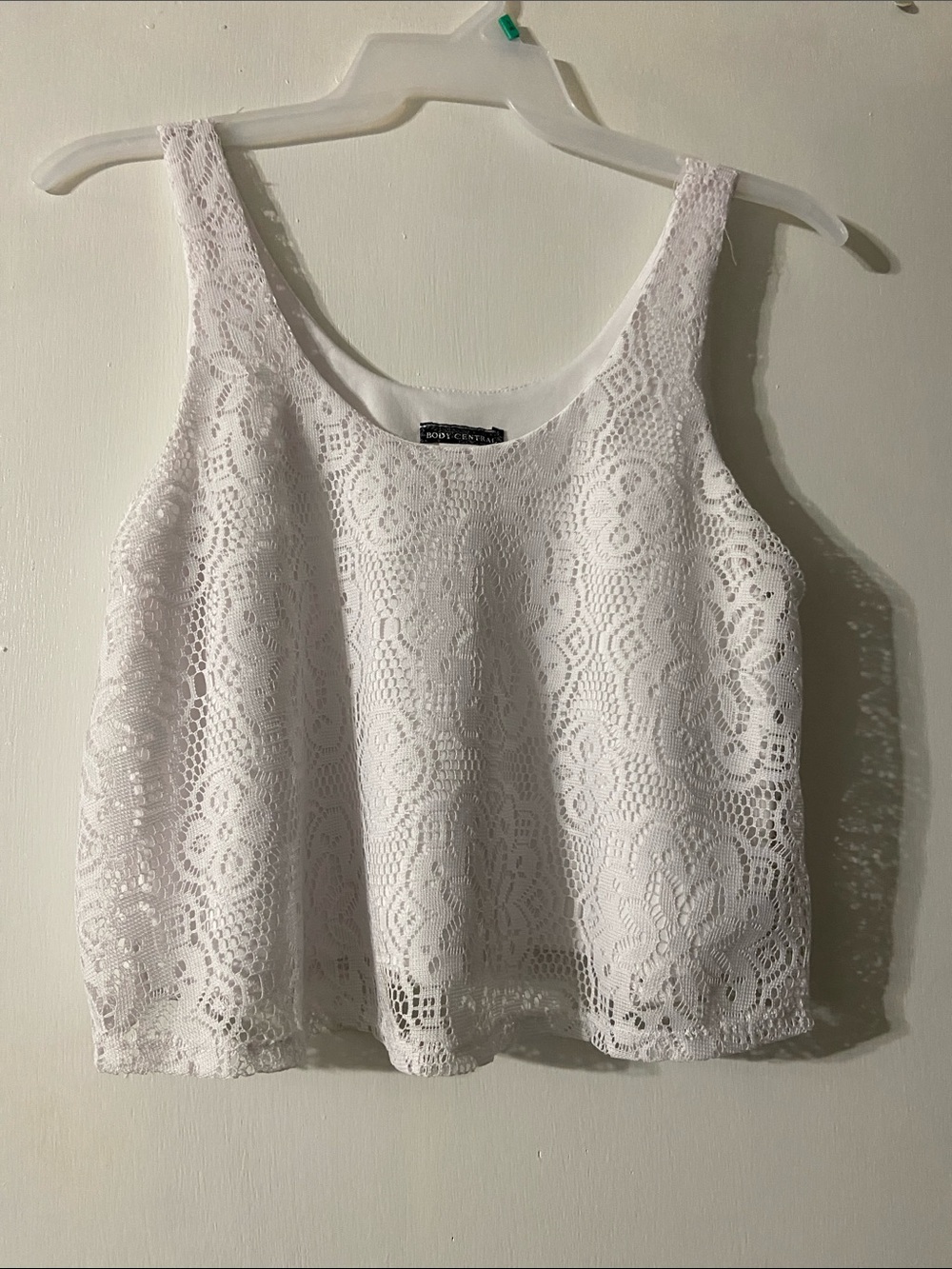 Body Central White Lace Boxy Camisole